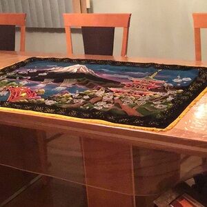 Japanese vintage antique silk embroidery. Features traditional craftsmanship